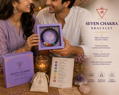 Seven Chakra bracelet in NATHSVIKAAR gift box with benefits