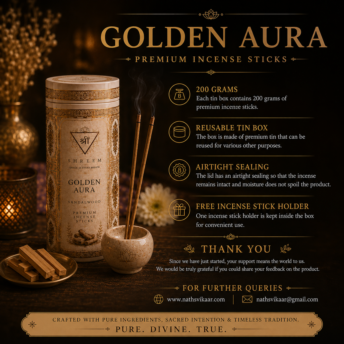 Sandalwood & Saffron Incense Sticks