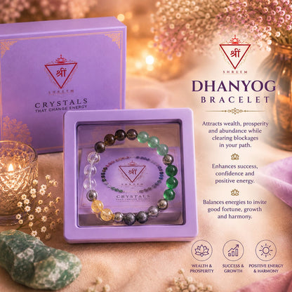 Dhan Yog bracelet in NATHSVIKAAR gift box with benefits